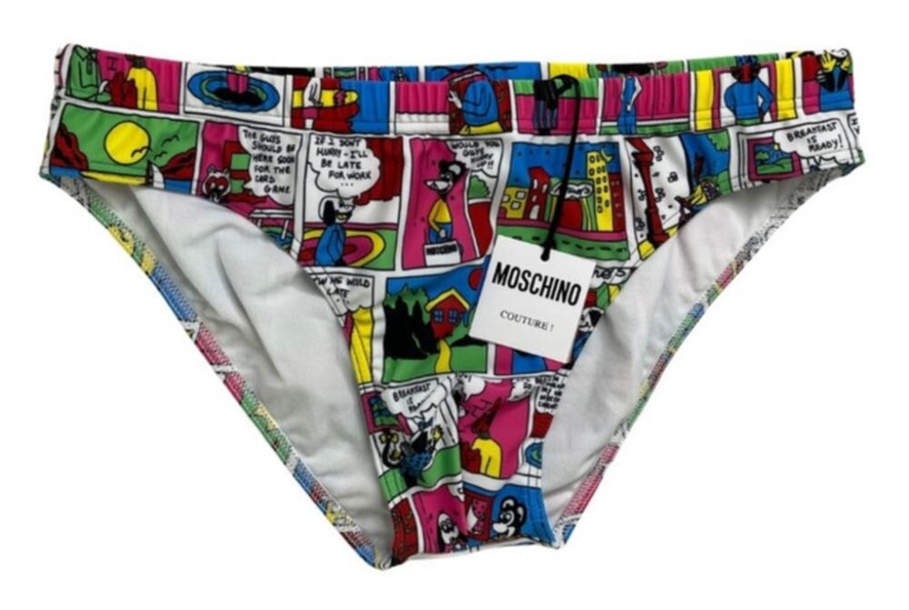 4-97 MOSCHINO x JEREMY SCOTT Men's NWT Speedo Comics Swimsuit L/US34/EU50